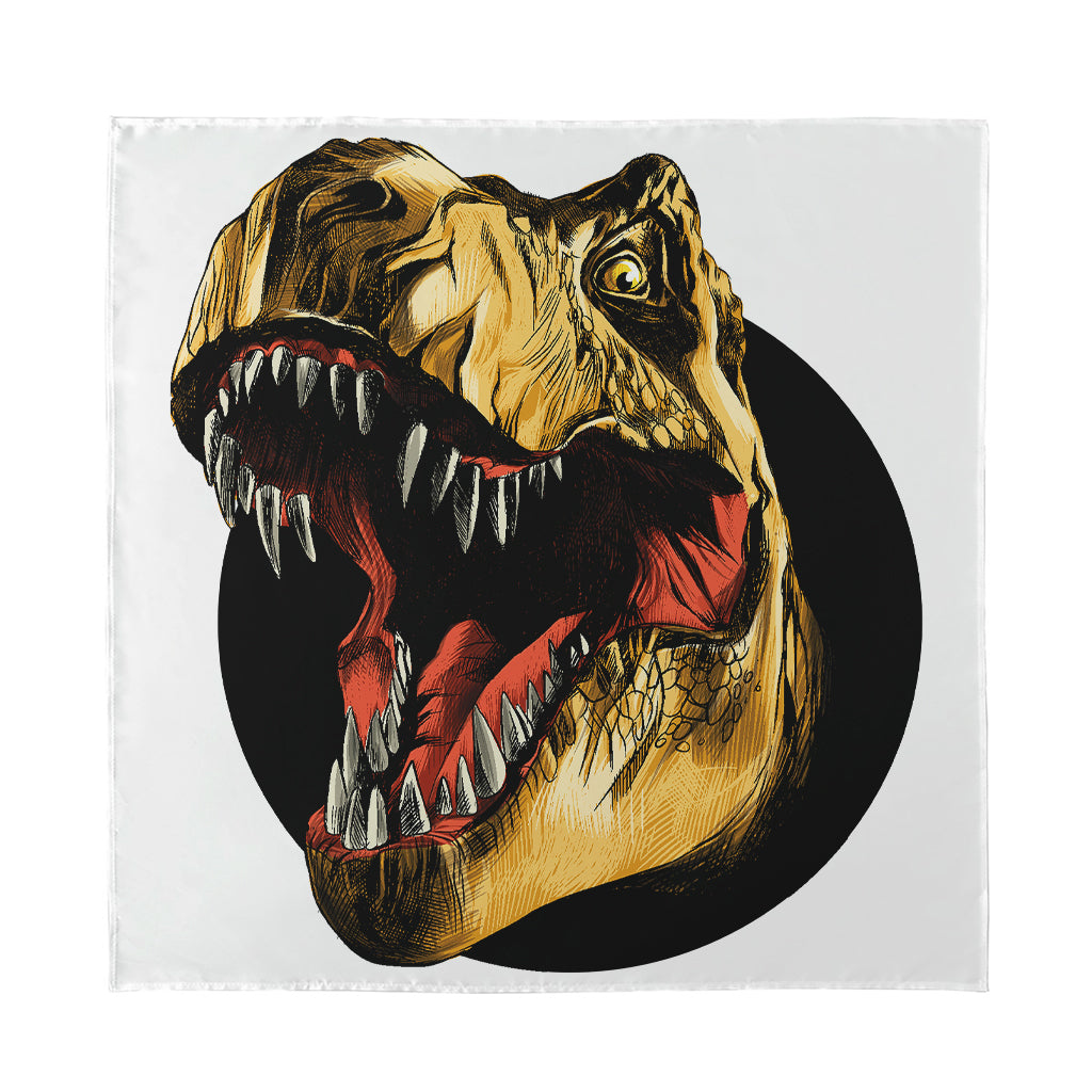 Tyrannosaurus Rex Head Print Silk Bandana