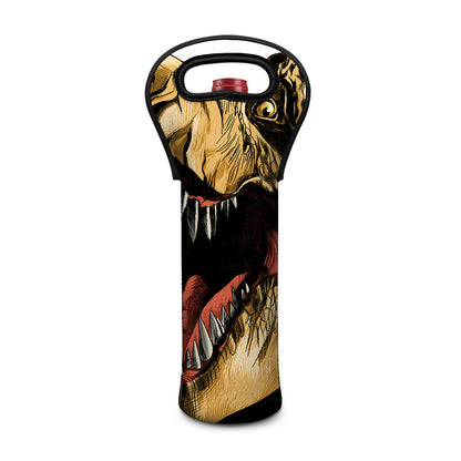 Tyrannosaurus Rex Head Print Single Neoprene Wine Tote