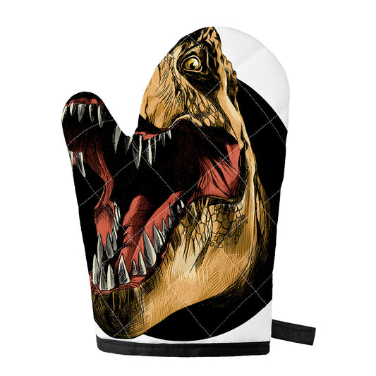 Tyrannosaurus Rex Head Print Single Oven Mitt