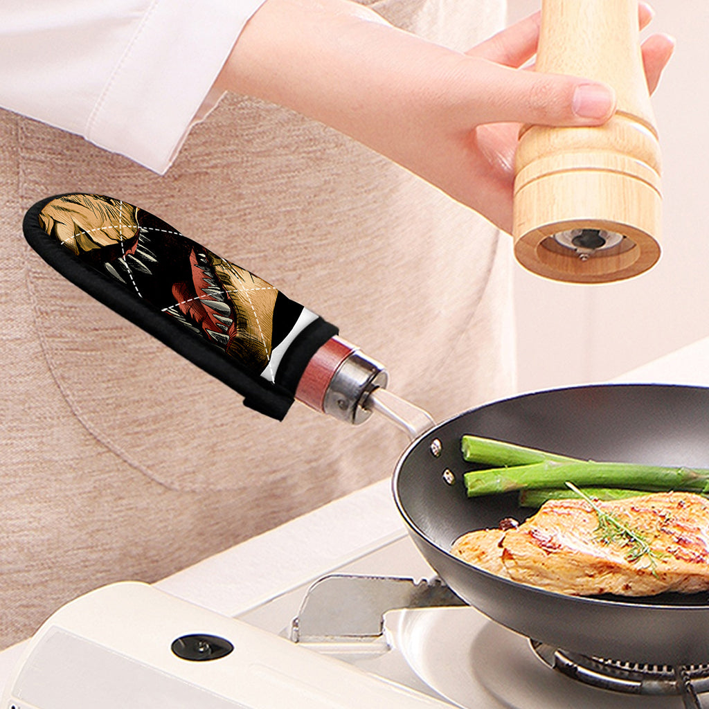 Tyrannosaurus Rex Head Print Skillet Handle Cover