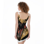 Tyrannosaurus Rex Head Print Sleeveless Bodycon Dress