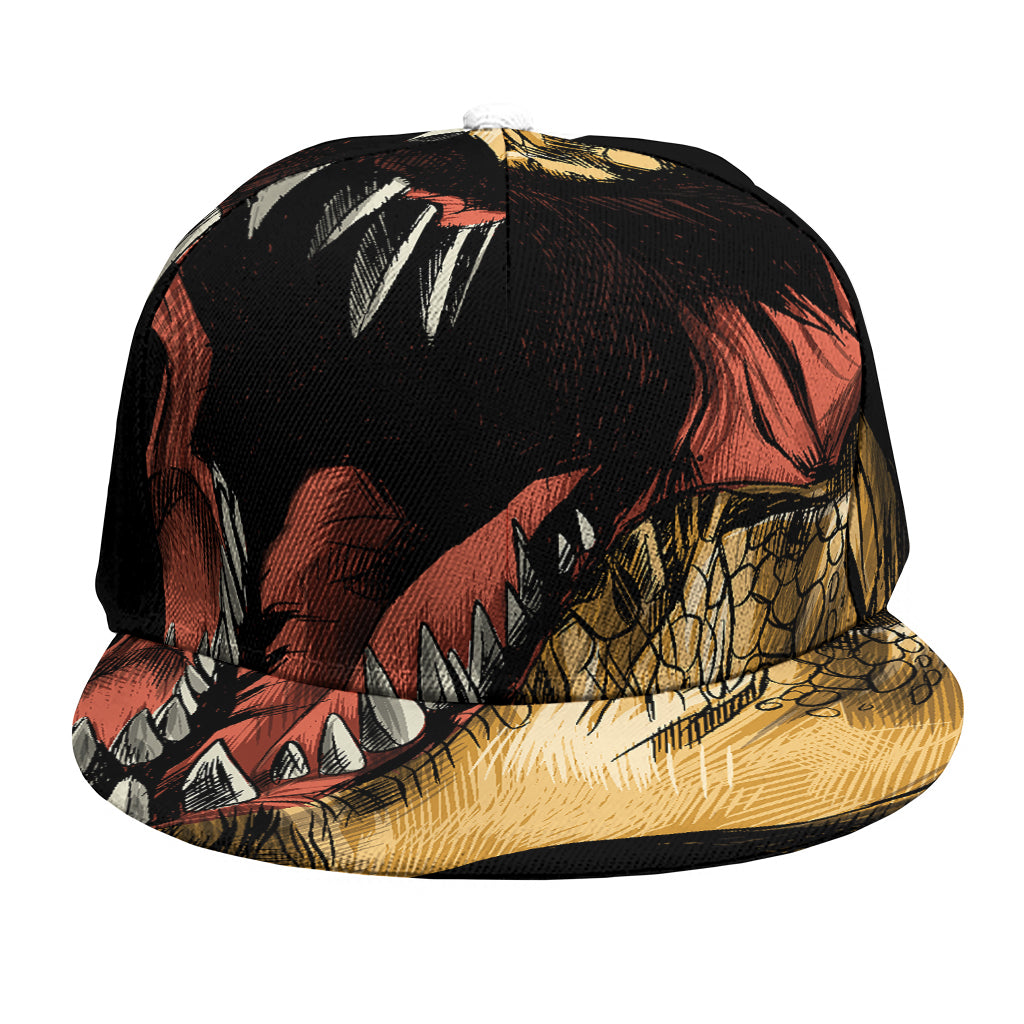 Tyrannosaurus Rex Head Print Snapback Cap