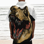 Tyrannosaurus Rex Head Print Textured Short Sleeve Shirt