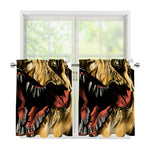 Tyrannosaurus Rex Head Print Tier Curtains