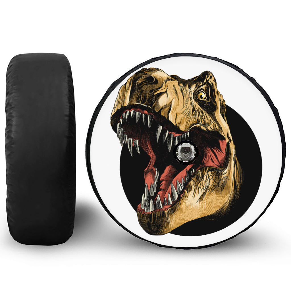 Tyrannosaurus Rex Head Print Tire Cover With Camera Hole