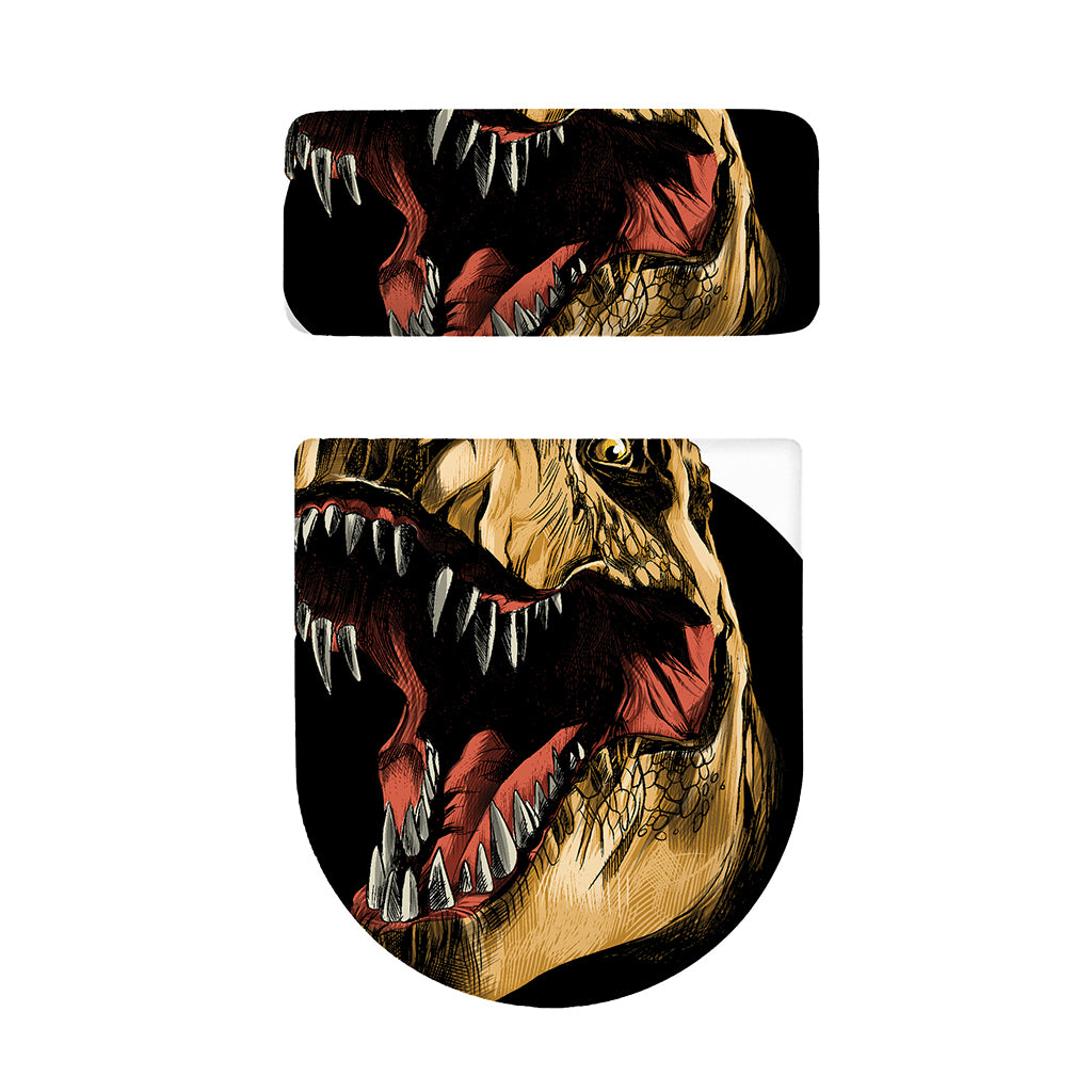 Tyrannosaurus Rex Head Print Toilet Lid And Tank Cover Set