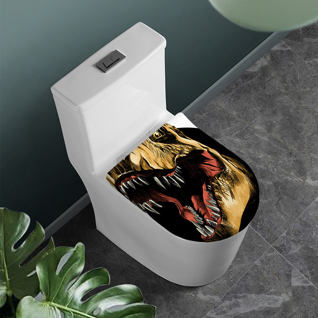 Tyrannosaurus Rex Head Print Toilet Lid Cover