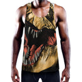 Tyrannosaurus Rex Head Print Men's Workout Tank Top