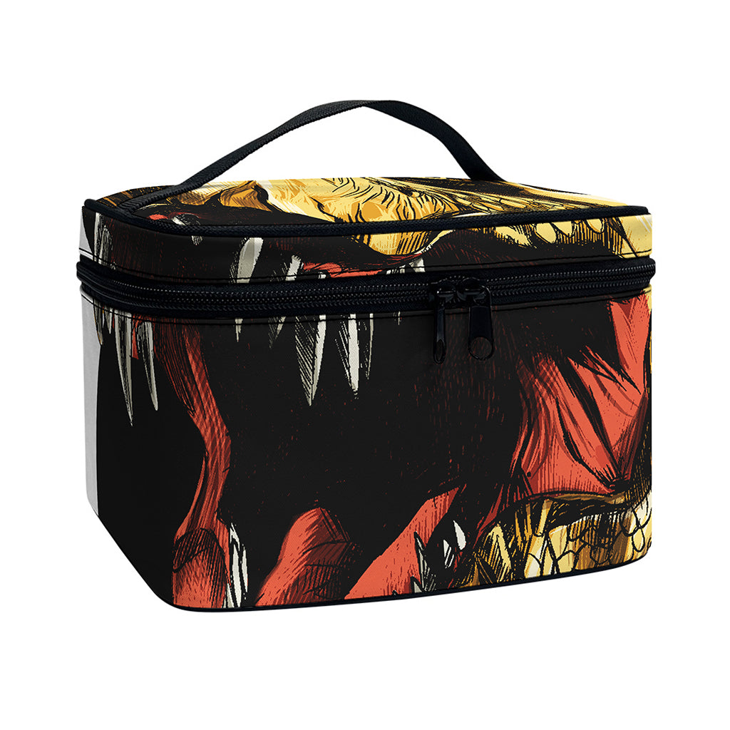 Tyrannosaurus Rex Head Print Travel Makeup Bag