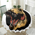 Tyrannosaurus Rex Head Print Waterproof Round Tablecloth