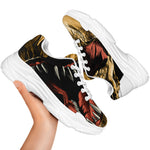 Tyrannosaurus Rex Head Print White Chunky Shoes