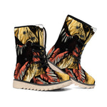 Tyrannosaurus Rex Head Print Winter Boots