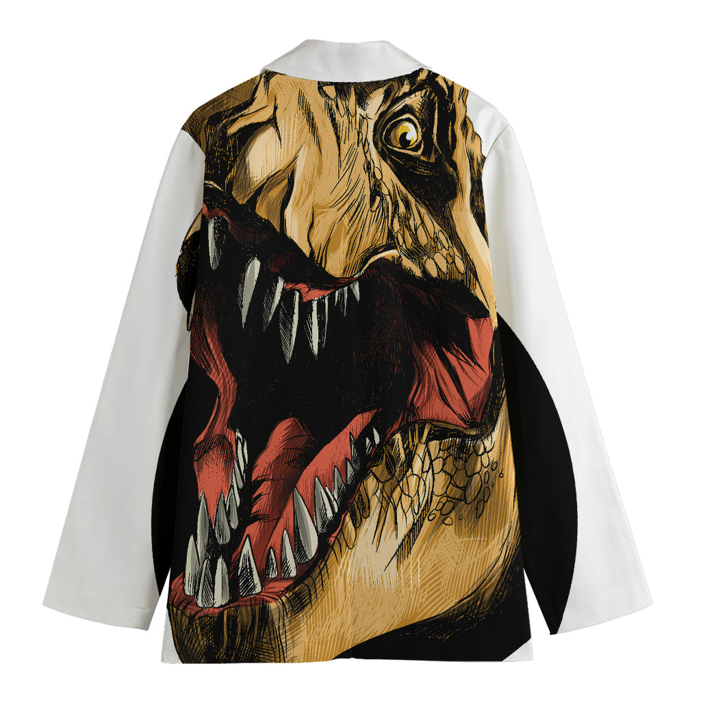Tyrannosaurus Rex Head Print Women's Cotton Blazer