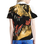 Tyrannosaurus Rex Head Print Women's Polo Shirt
