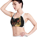 Tyrannosaurus Rex Head Print Women's Sports Bra