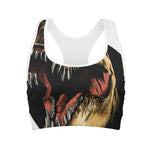 Tyrannosaurus Rex Head Print Women's Sports Bra