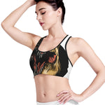 Tyrannosaurus Rex Head Print Women's Sports Bra