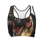 Tyrannosaurus Rex Head Print Women's Sports Bra