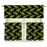 Tyrannosaurus Rex Pattern Print 3 Piece Kitchen Curtains