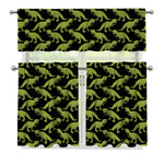 Tyrannosaurus Rex Pattern Print 3 Piece Kitchen Curtains