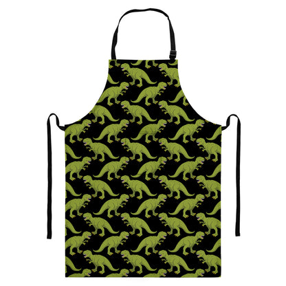 Tyrannosaurus Rex Pattern Print Bib Apron With Pocket