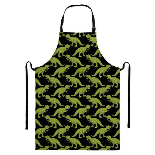 Tyrannosaurus Rex Pattern Print Bib Apron With Pocket