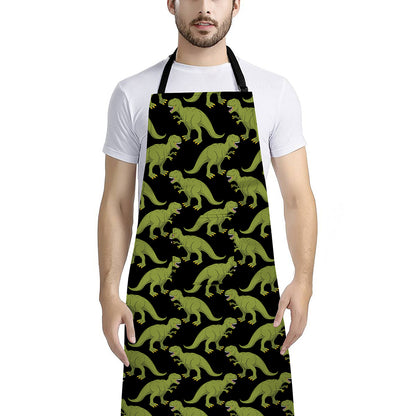 Tyrannosaurus Rex Pattern Print Bib Apron With Pocket