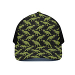 Tyrannosaurus Rex Pattern Print Black Mesh Trucker Cap
