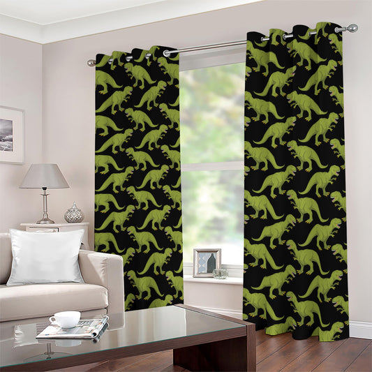 Tyrannosaurus Rex Pattern Print Blackout Grommet Curtains