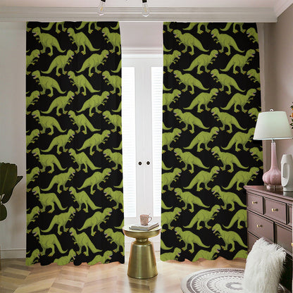 Tyrannosaurus Rex Pattern Print Blackout Pencil Pleat Curtains