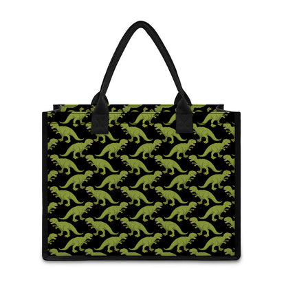 Tyrannosaurus Rex Pattern Print Canvas Tote Bag