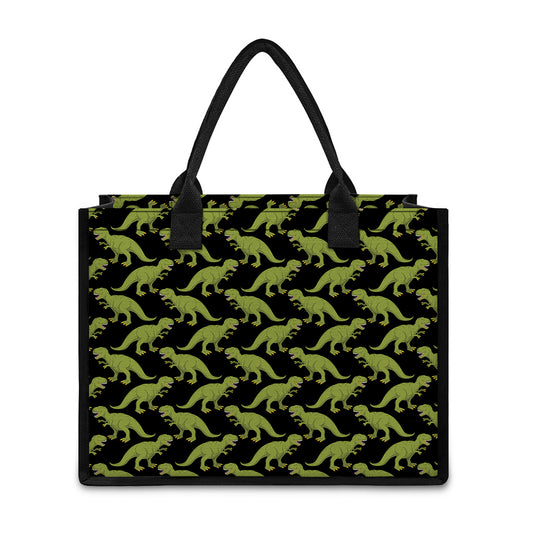 Tyrannosaurus Rex Pattern Print Canvas Tote Bag