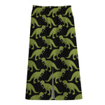 Tyrannosaurus Rex Pattern Print Cotton Front Slit Maxi Skirt