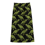 Tyrannosaurus Rex Pattern Print Cotton Front Slit Maxi Skirt