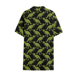 Tyrannosaurus Rex Pattern Print Cotton Hawaiian Shirt