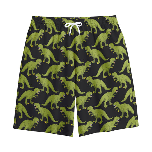 Tyrannosaurus Rex Pattern Print Cotton Shorts