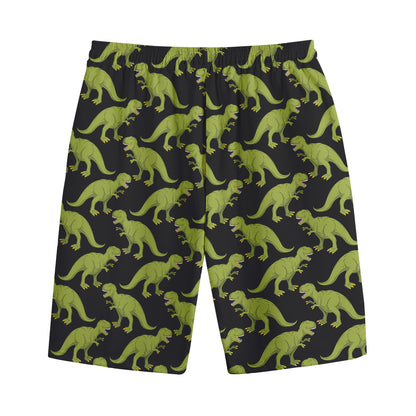 Tyrannosaurus Rex Pattern Print Cotton Shorts