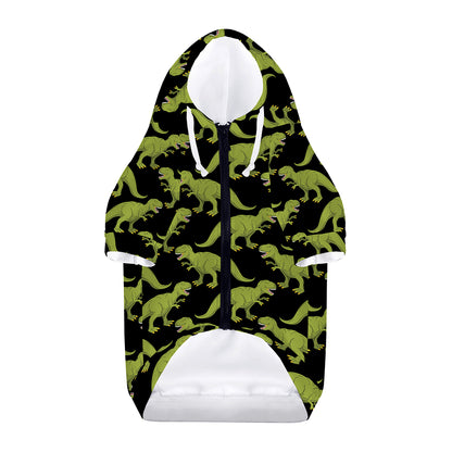 Tyrannosaurus Rex Pattern Print Dog Zip Up Hoodie