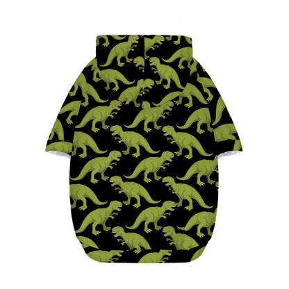 Tyrannosaurus Rex Pattern Print Dog Zip Up Hoodie