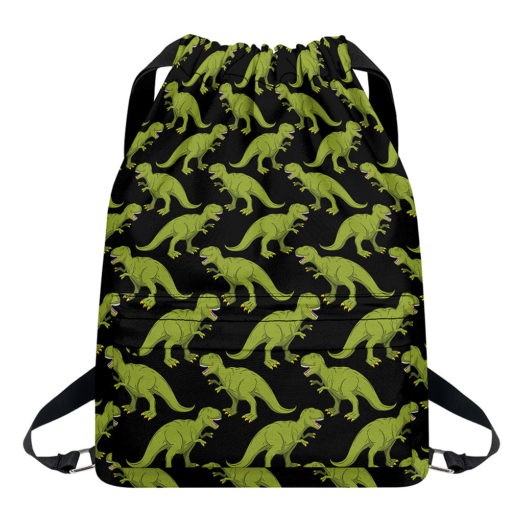 Tyrannosaurus Rex Pattern Print Drawstring Backpack