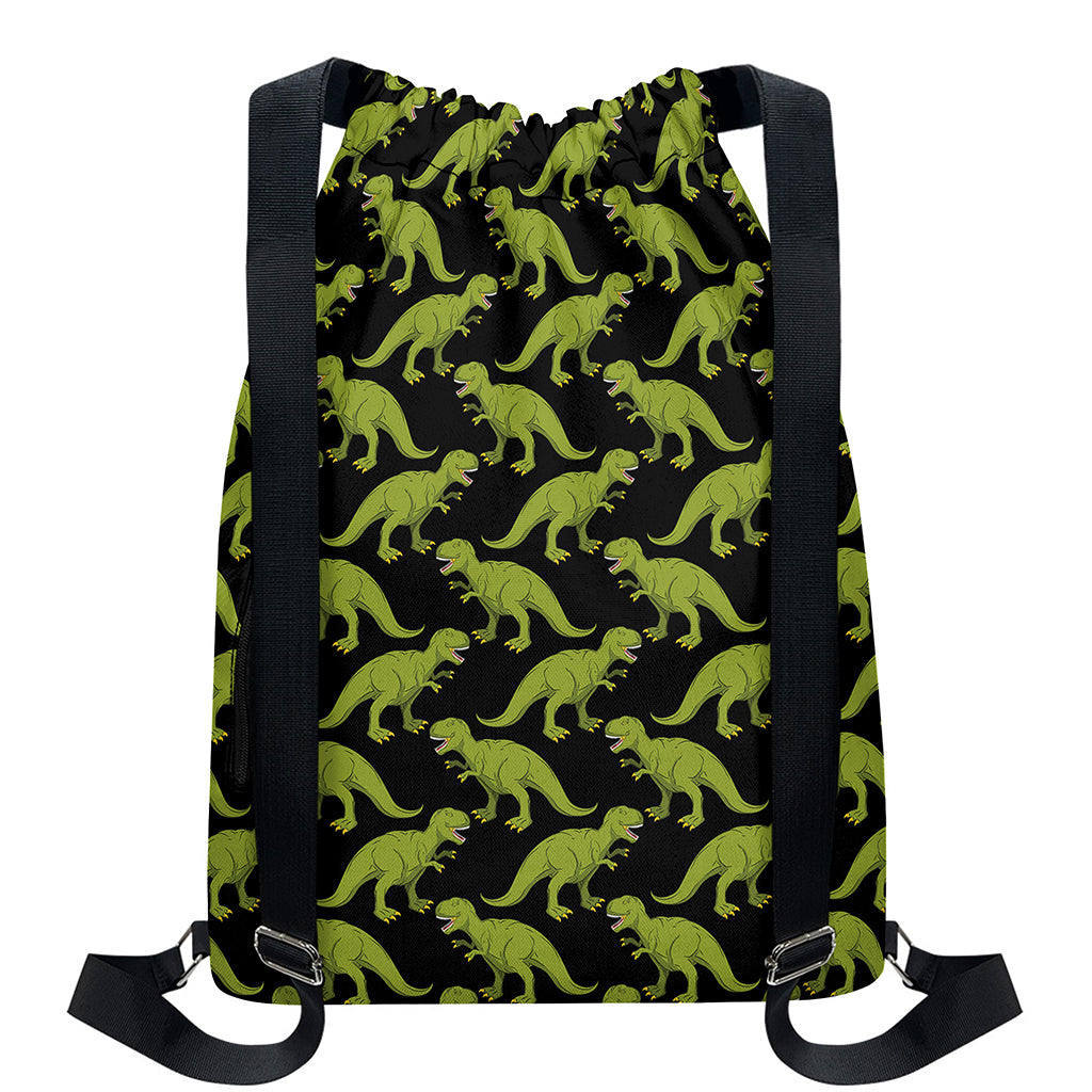Tyrannosaurus Rex Pattern Print Drawstring Backpack