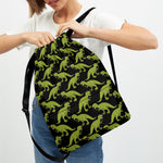 Tyrannosaurus Rex Pattern Print Drawstring Backpack