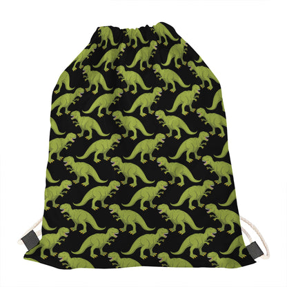 Tyrannosaurus Rex Pattern Print Drawstring Bag