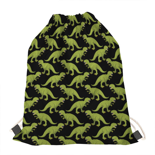 Tyrannosaurus Rex Pattern Print Drawstring Bag