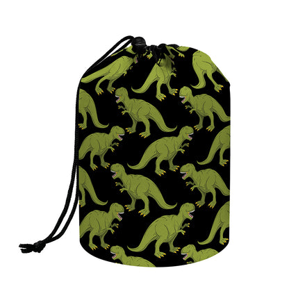 Tyrannosaurus Rex Pattern Print Drawstring Makeup Bag