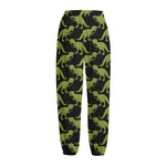 Tyrannosaurus Rex Pattern Print Fleece Lined Knit Pants
