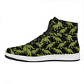 Tyrannosaurus Rex Pattern Print High Top Leather Sneakers