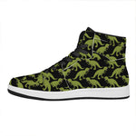 Tyrannosaurus Rex Pattern Print High Top Leather Sneakers
