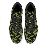 Tyrannosaurus Rex Pattern Print High Top Leather Sneakers