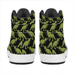 Tyrannosaurus Rex Pattern Print High Top Leather Sneakers